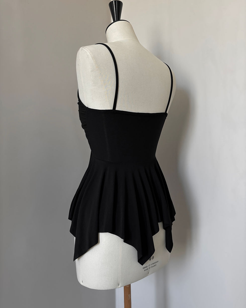 Miniature : Top asymétrique "Lilia" vintage noir