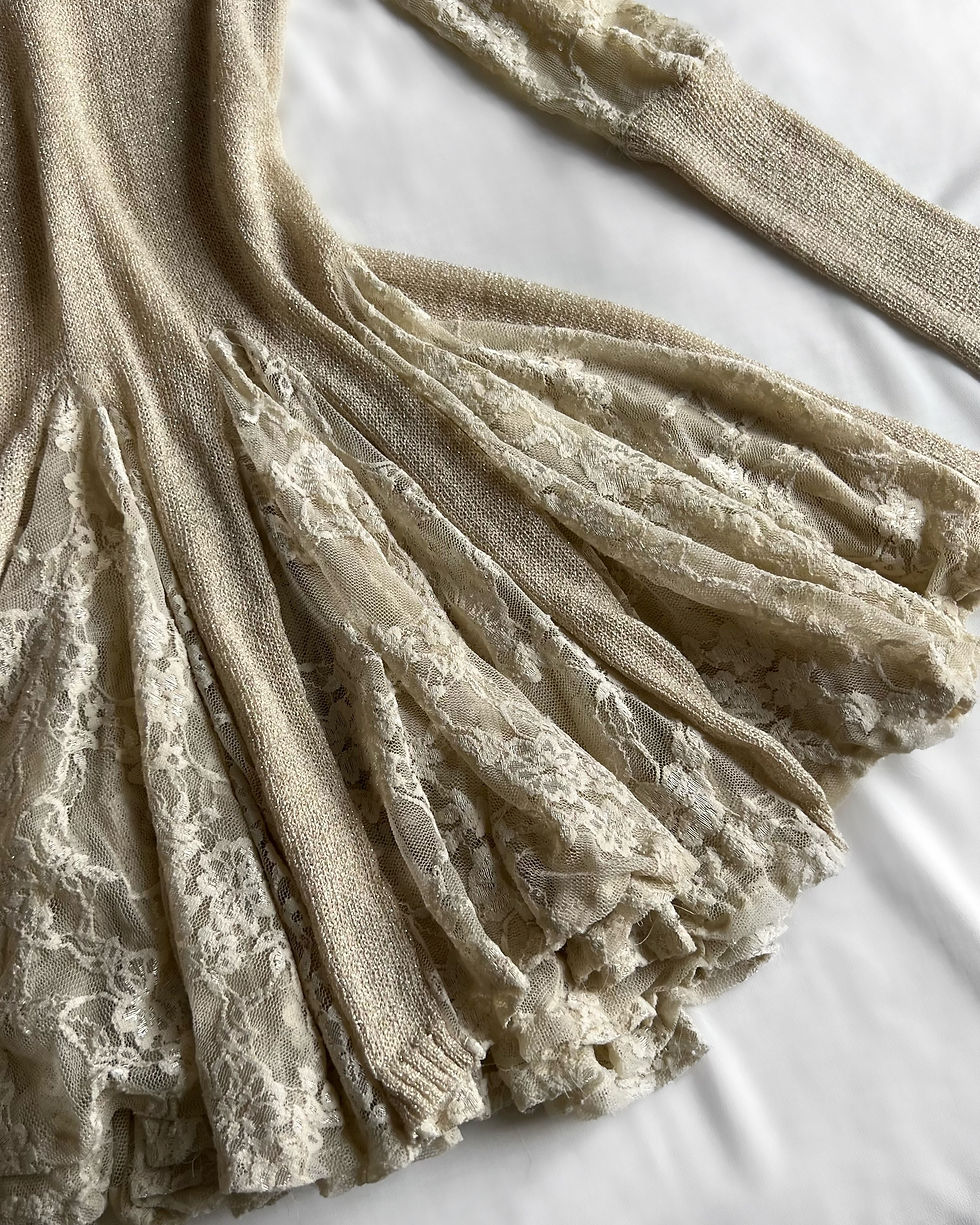 Miniature : Mini Robe Knitted "Victorian" en dentelle Vintage