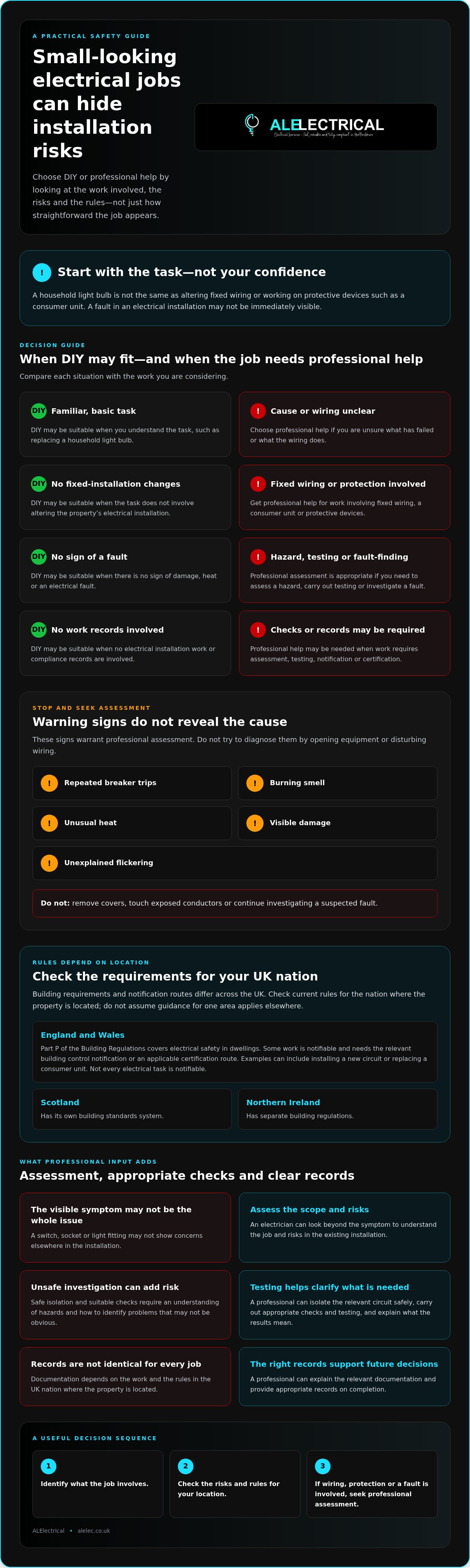 Diy electrical work vs professional uk
