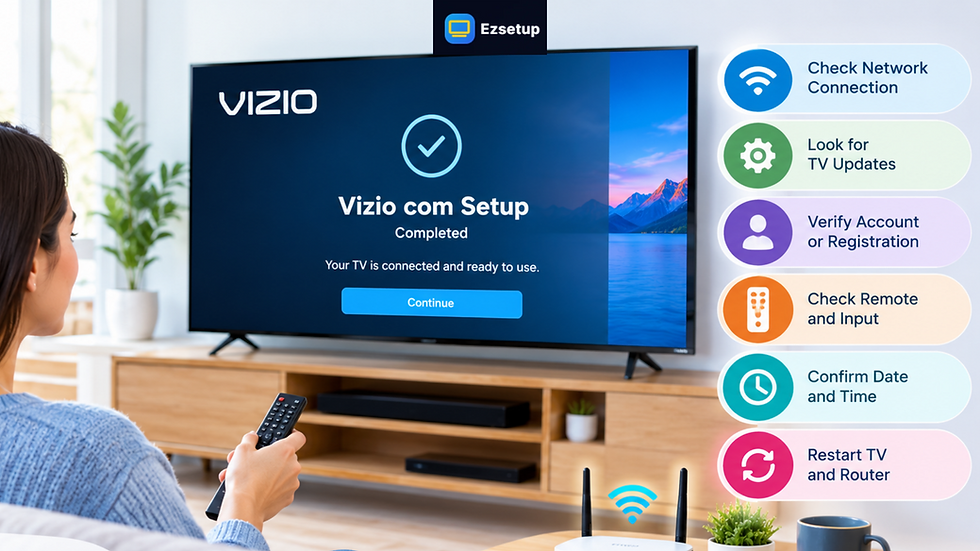What Can You Check When Vizio com Setup Completes but the TV Still Needs Setup?