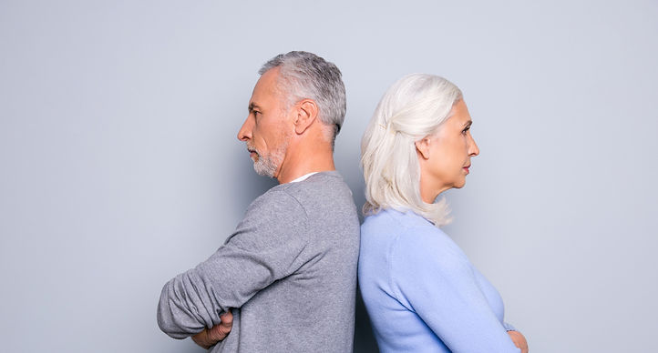 Concept of misunderstanding and communicative problem between two senior people