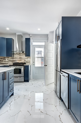 blue kitchen