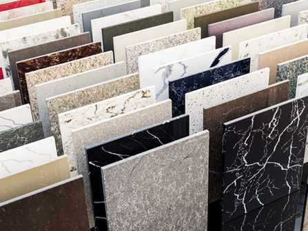 Color sample quartz tiles for floors