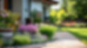 Front yard with decorative plants and flowers