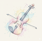 Um desenho de um viola clássica em aquarela