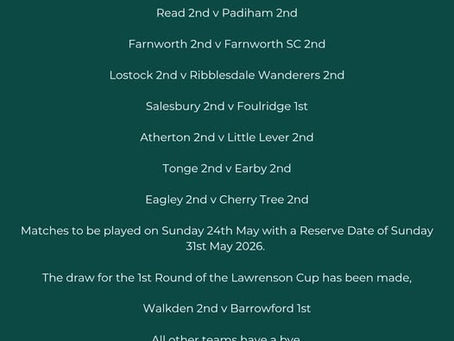 Ramsbottom Cup Draw