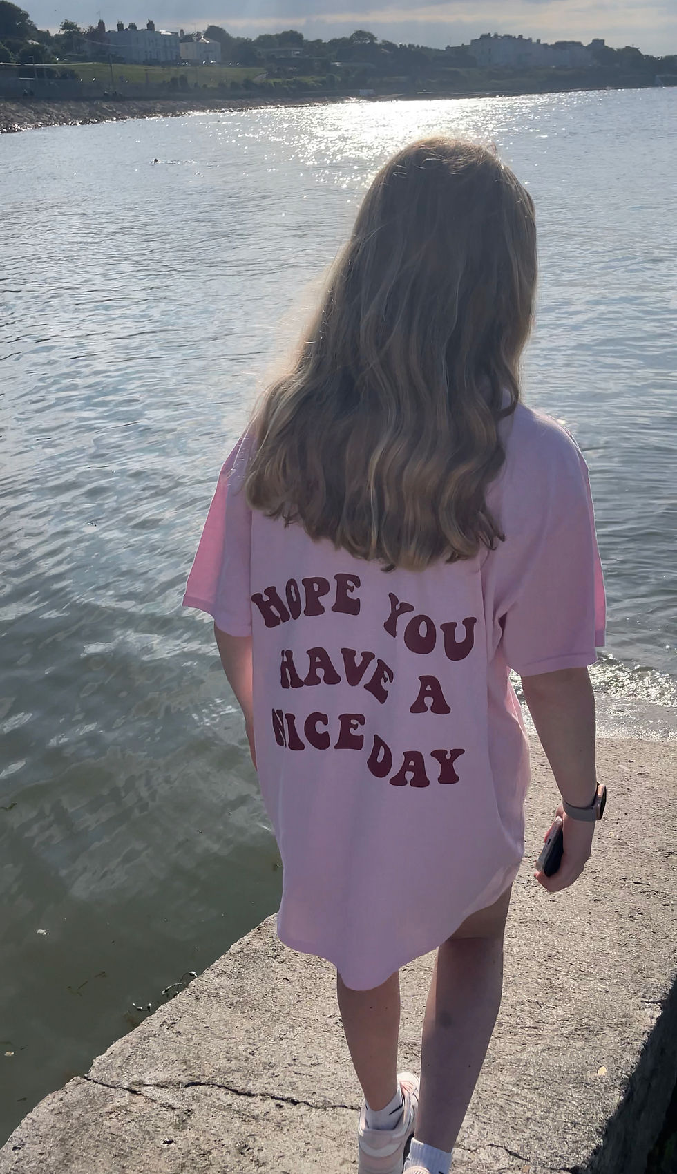 the pink oversized tee