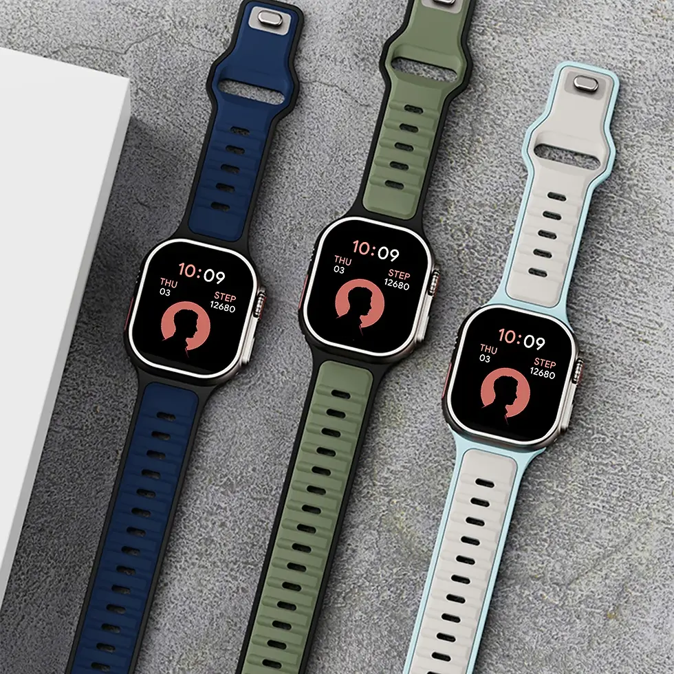 Miniatura: For Iwatch Series 11 10 9 8 7 6 5 4 SE3 Ultra 1 2 Silicone Strap Sports Band for