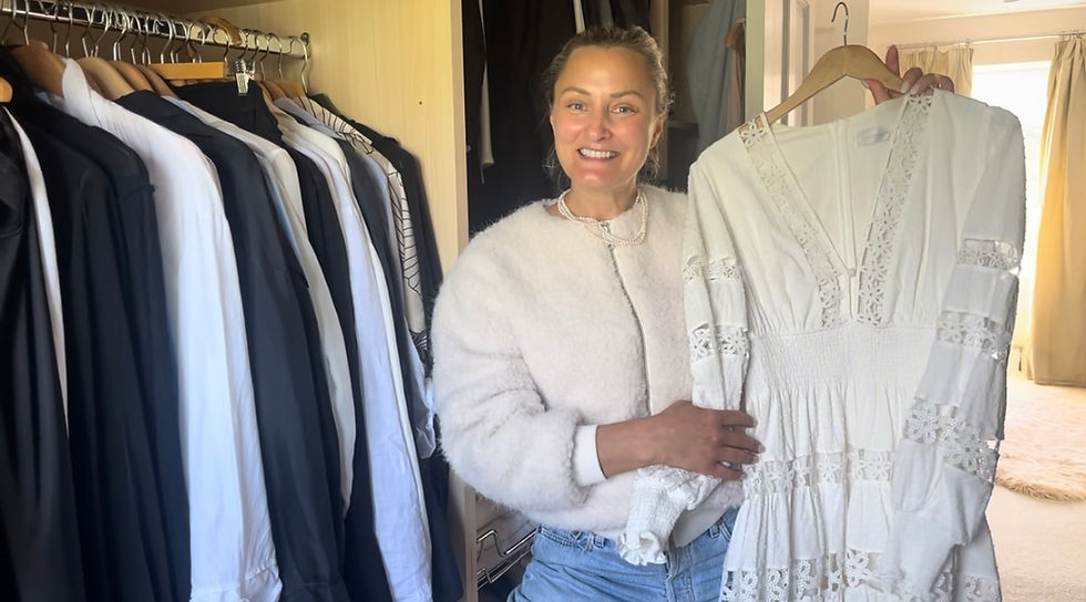 "Photo by Niamh Hatfield: Jackson during an interview inside her wardrobe