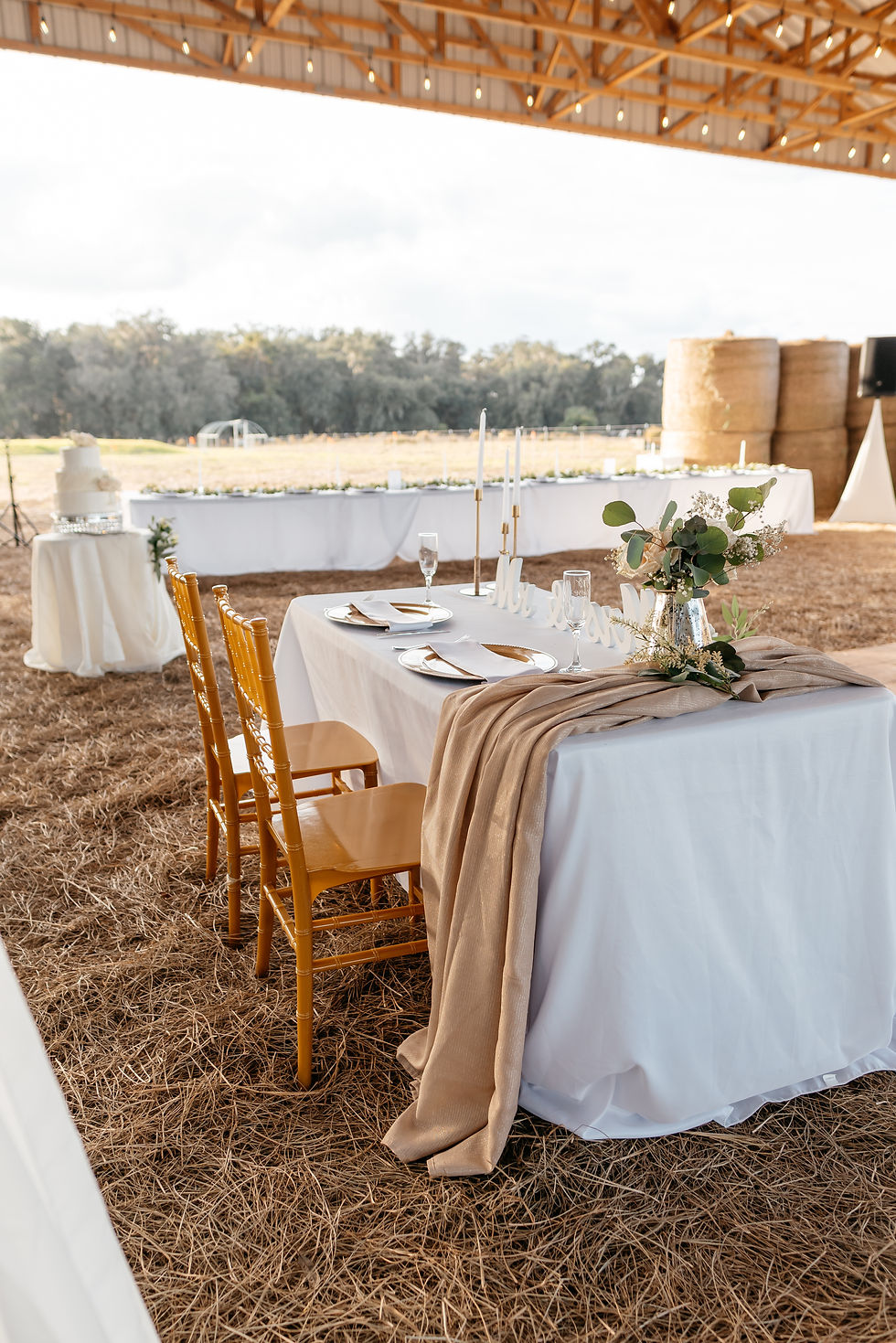 A rustic wedding reception