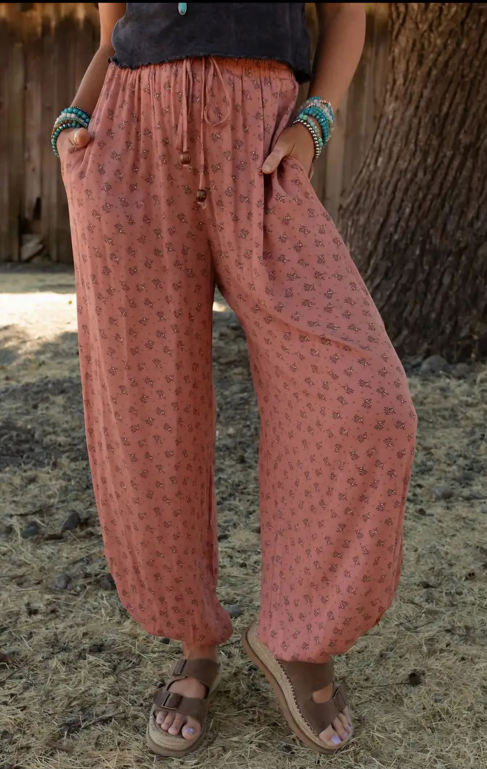 Thumbnail: Emberlyn Wide Leg Cinched Pants