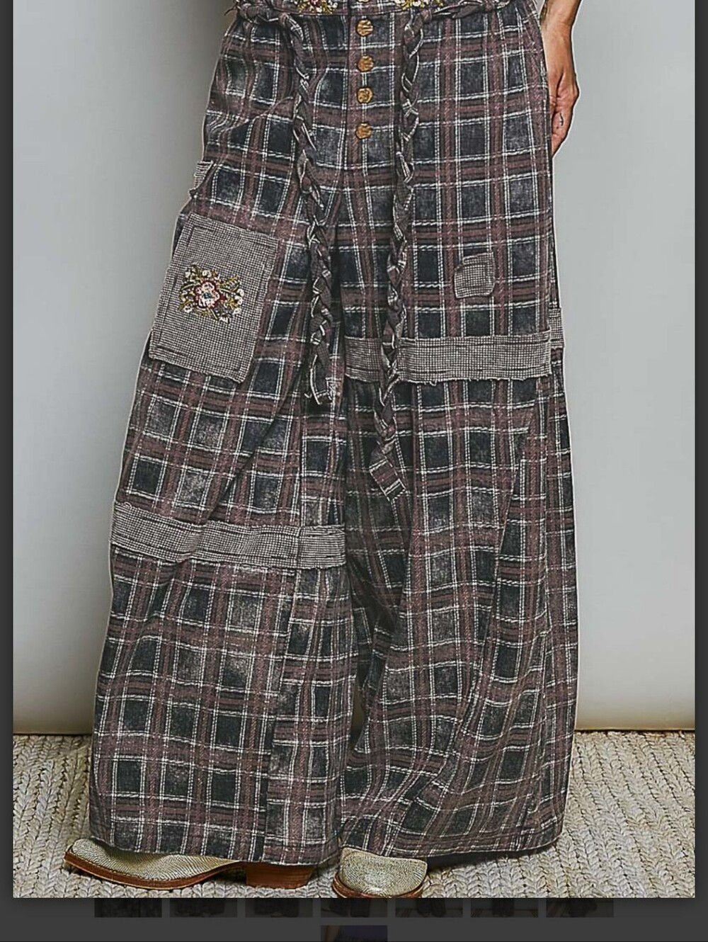 Bohemian Scholar Patchwork Wide-Leg Pants