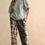 Thumbnail: Patchwork Plaid Cozy Drawstring Jogger Pants