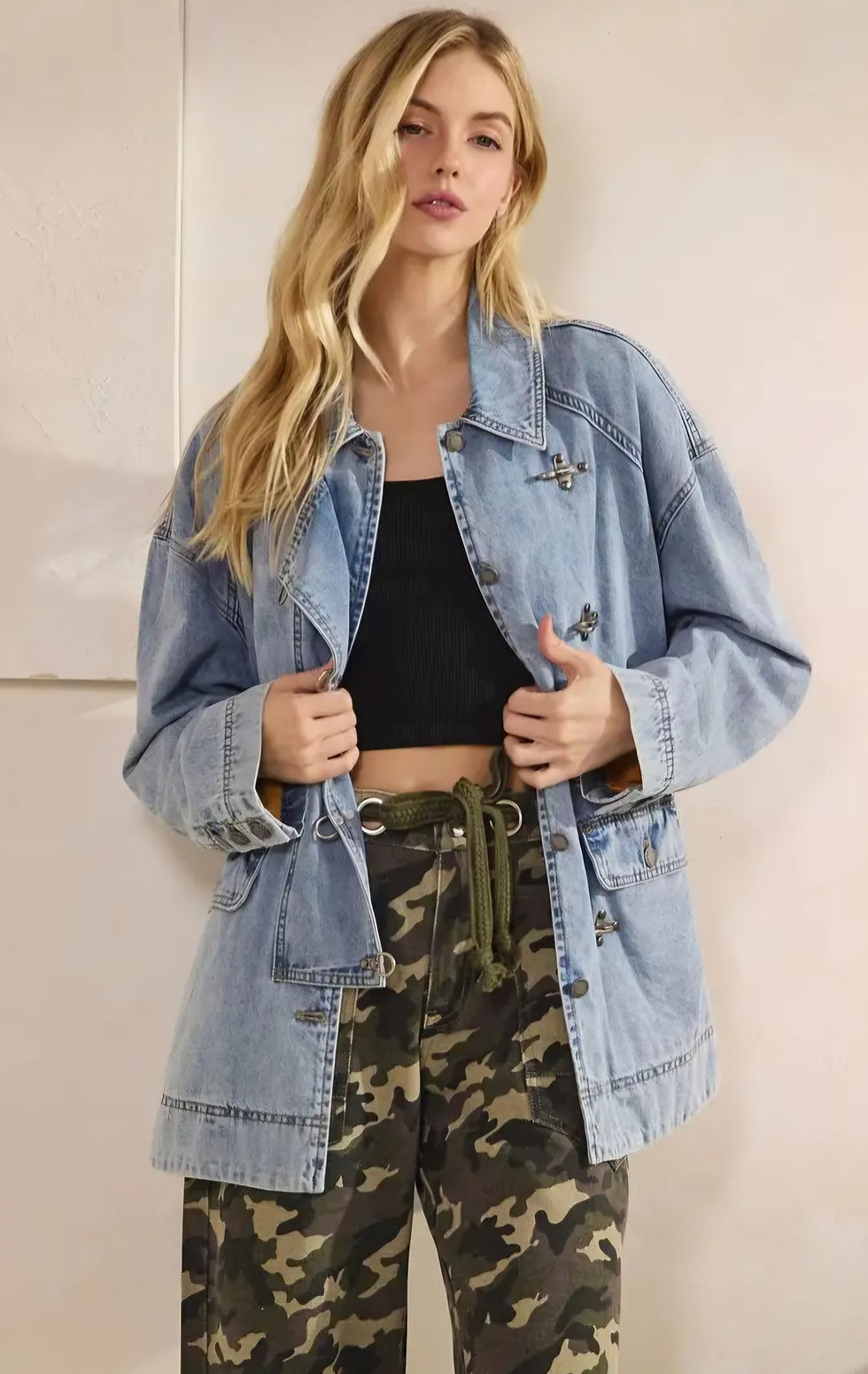 Thumbnail: Heritage Toggle-Front Denim Barn Jacket