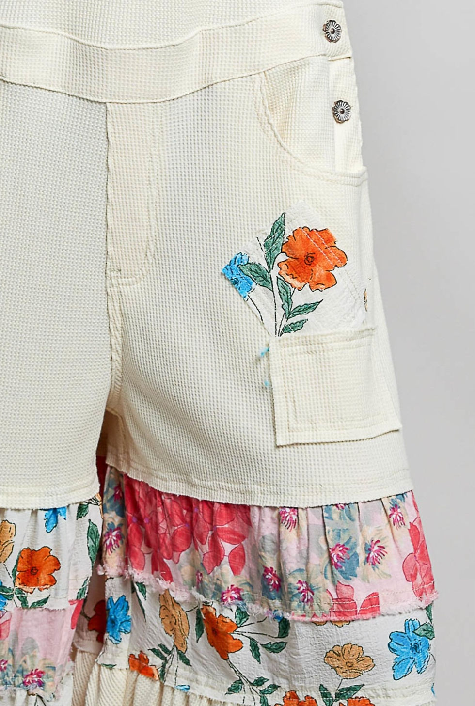 Thumbnail: Wildflower Patchwork Boho Overalls