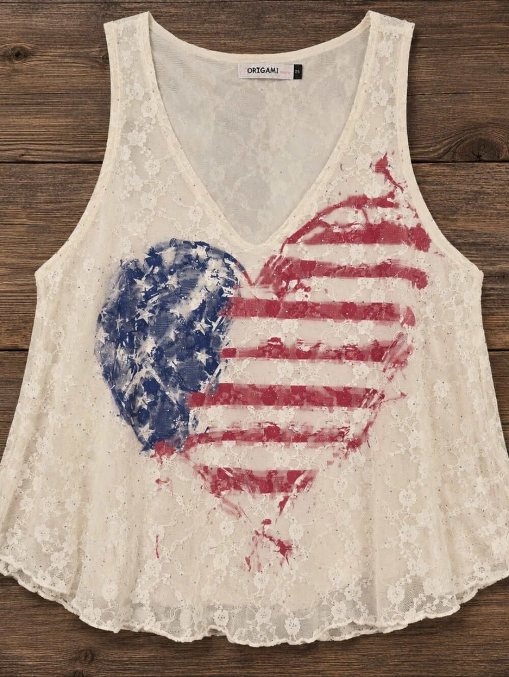 All-American Heart Lace Tank
