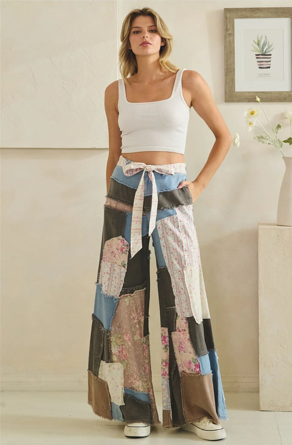 Thumbnail: Boho Mosaic Patchwork Palazzo Pants
