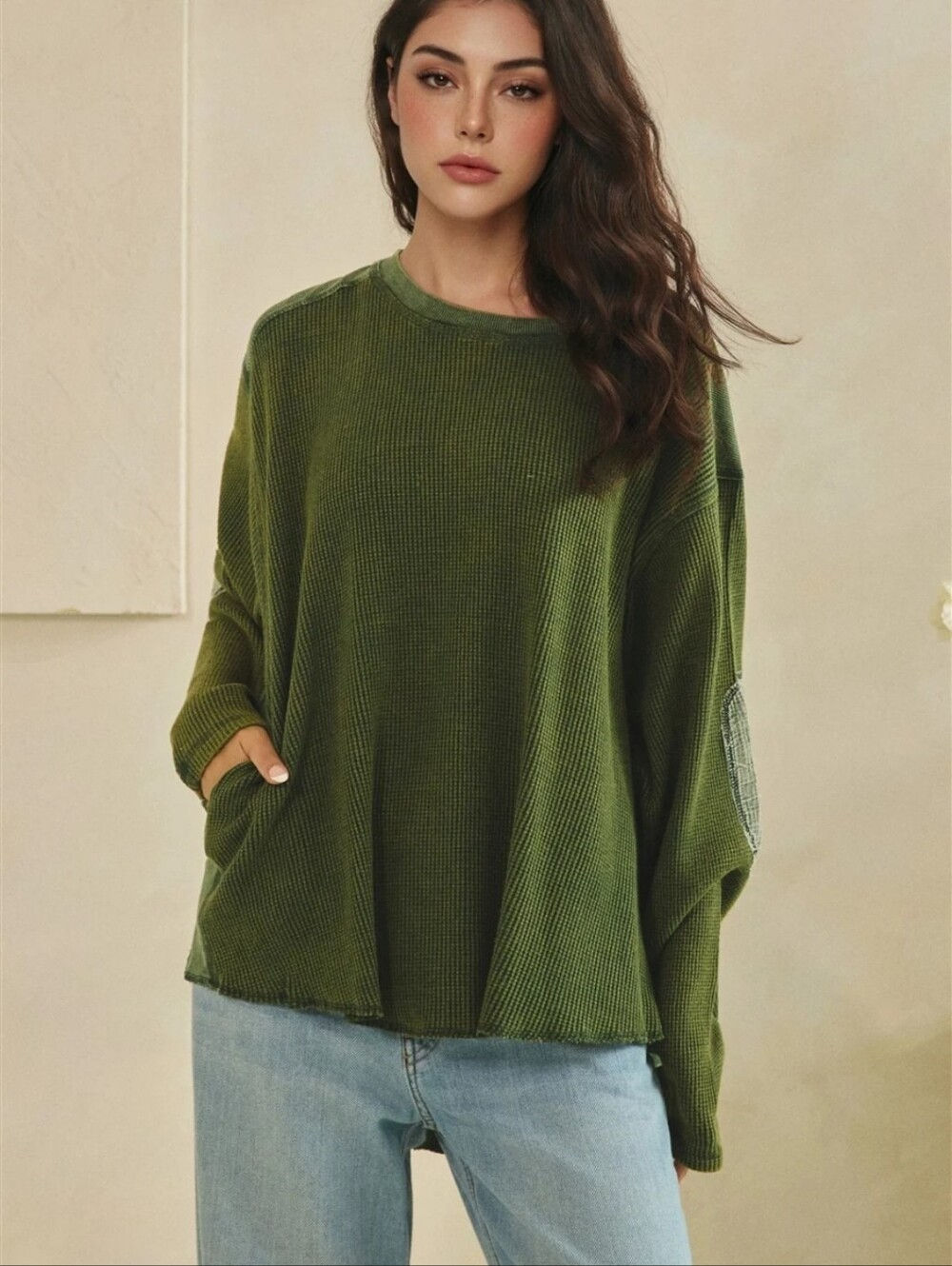 Olive Grove Waffle Knit Top