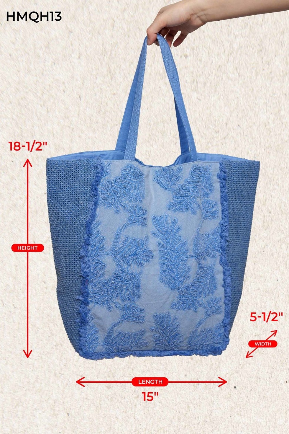 Thumbnail: Bluebell Breeze Embroidered Tote