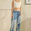 Thumbnail: Indigo Remix Raw Seam Wide-Leg Patchwork Jeans
