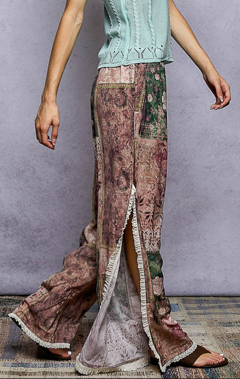 Thumbnail: Earthsong Floral Patchwork Pants 