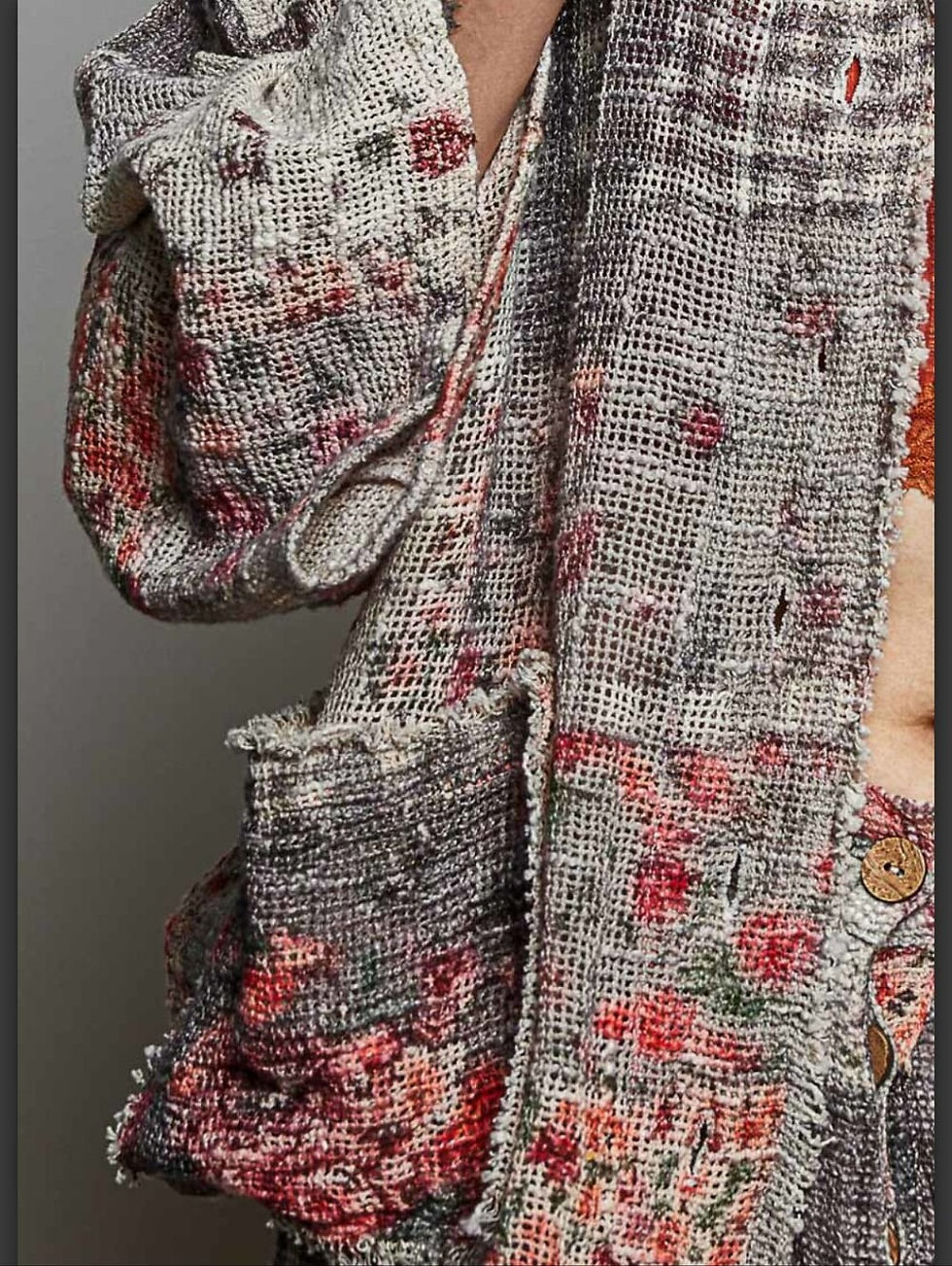 Thumbnail: #1909 POL Vintage Rose Patchwork Hooded Jacket