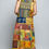 Thumbnail: Golden Wanderer Patchwork Boho Maxi Dress