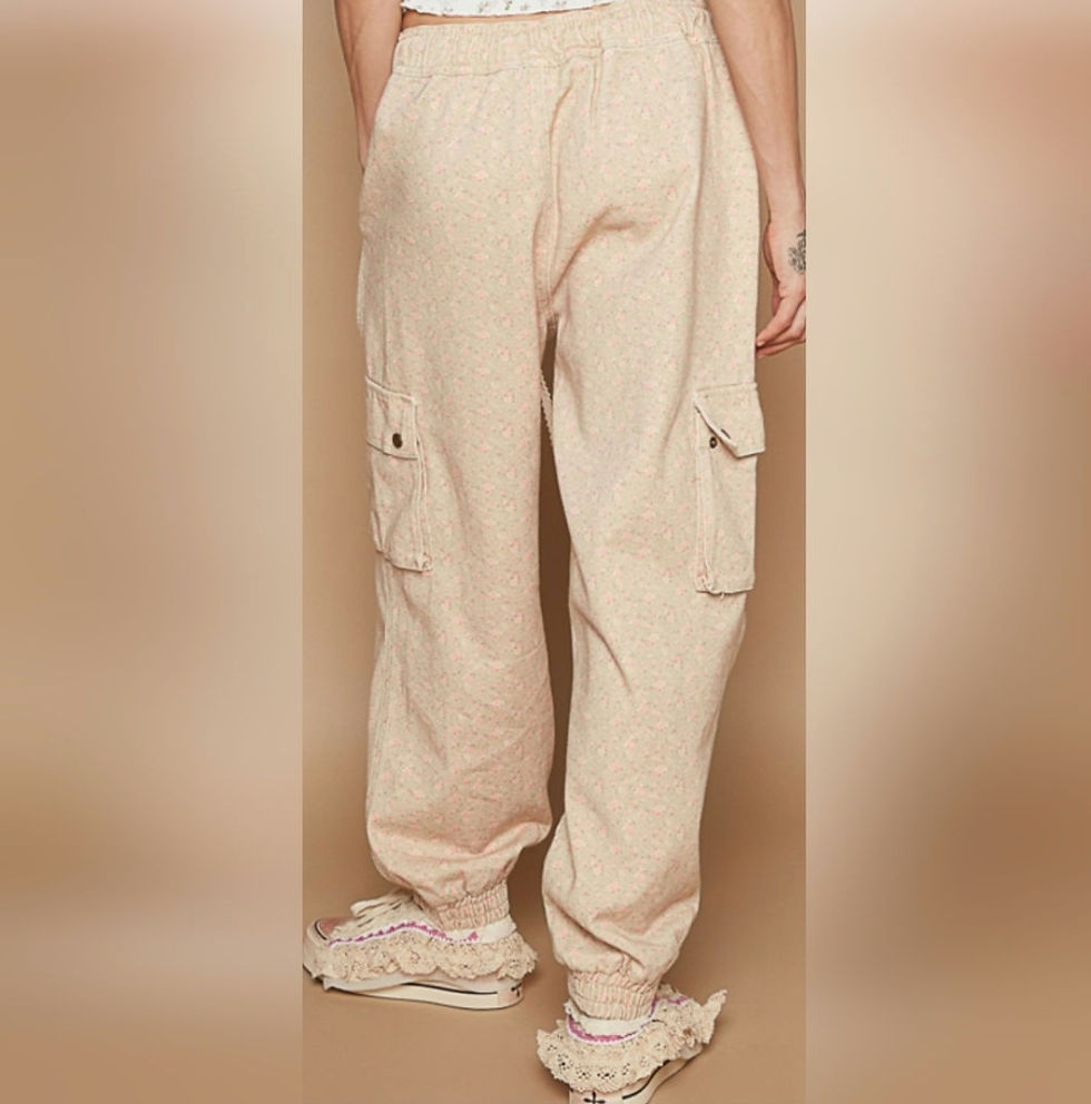 Thumbnail: Camo Floral Twill Jogger Pants