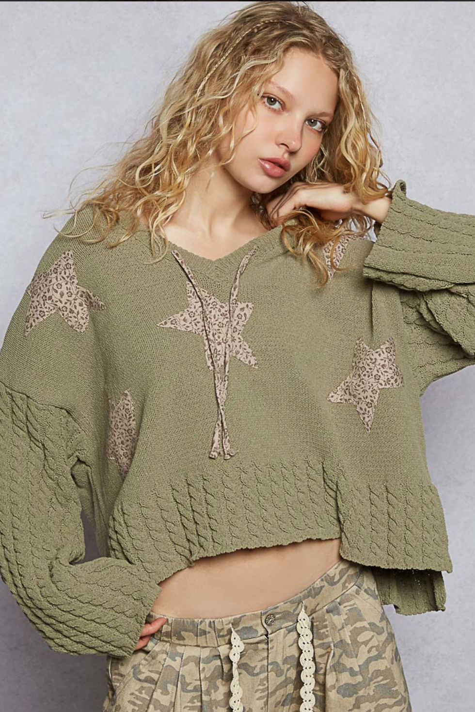 Thumbnail: Star Patch Detailed Chenille Sweater 