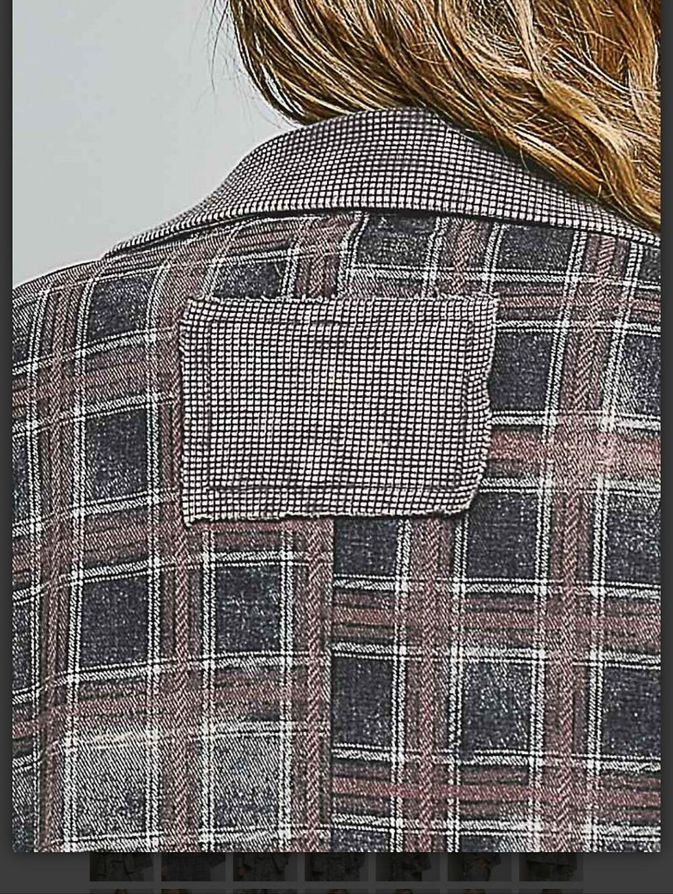 Thumbnail: Bohemian Scholar Patchwork Plaid Jacket