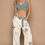Thumbnail: Twill Wide Leg Pants with Star Patch Detail