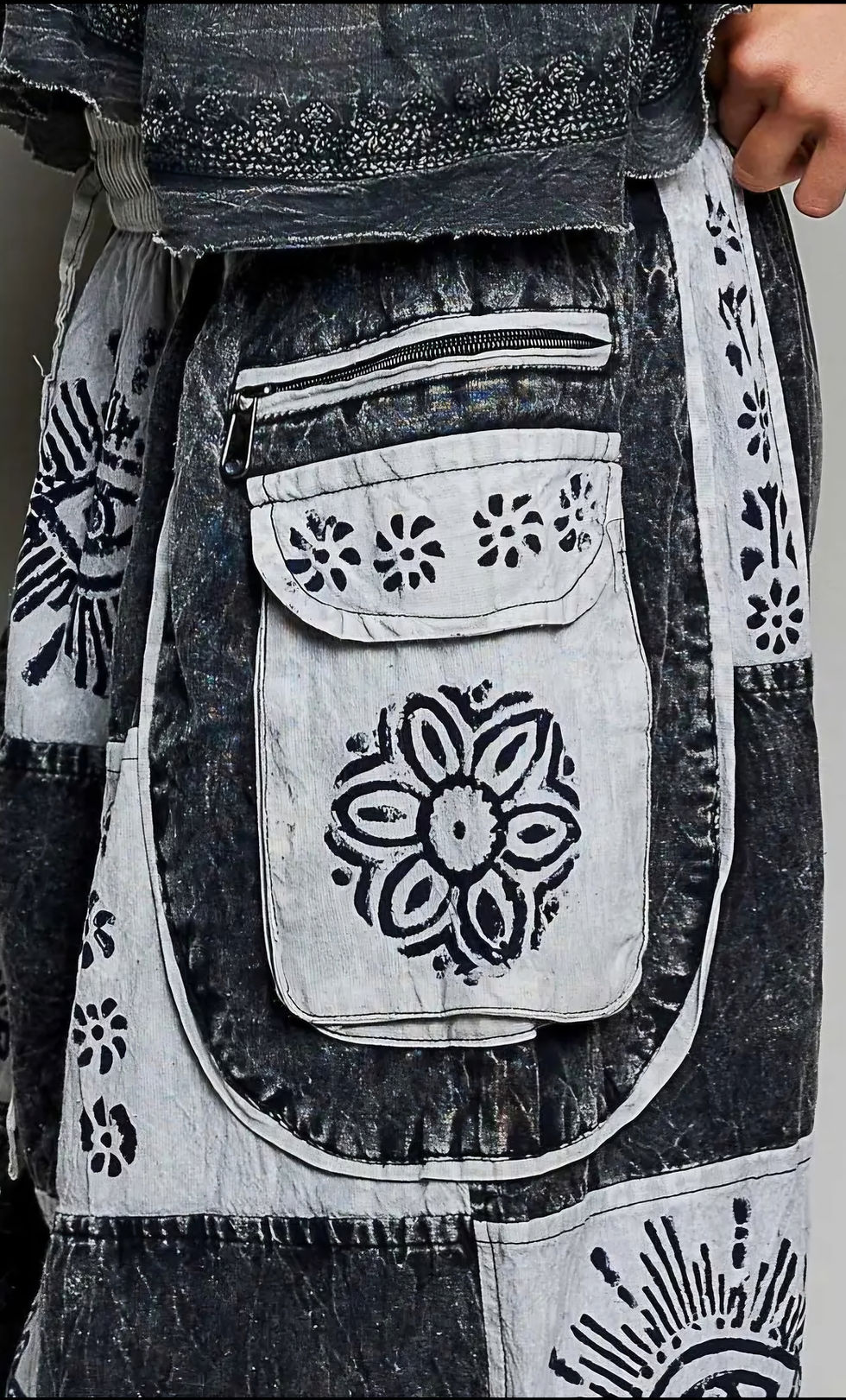 Thumbnail: Celestial Patchwork Boho Jogger Pants
