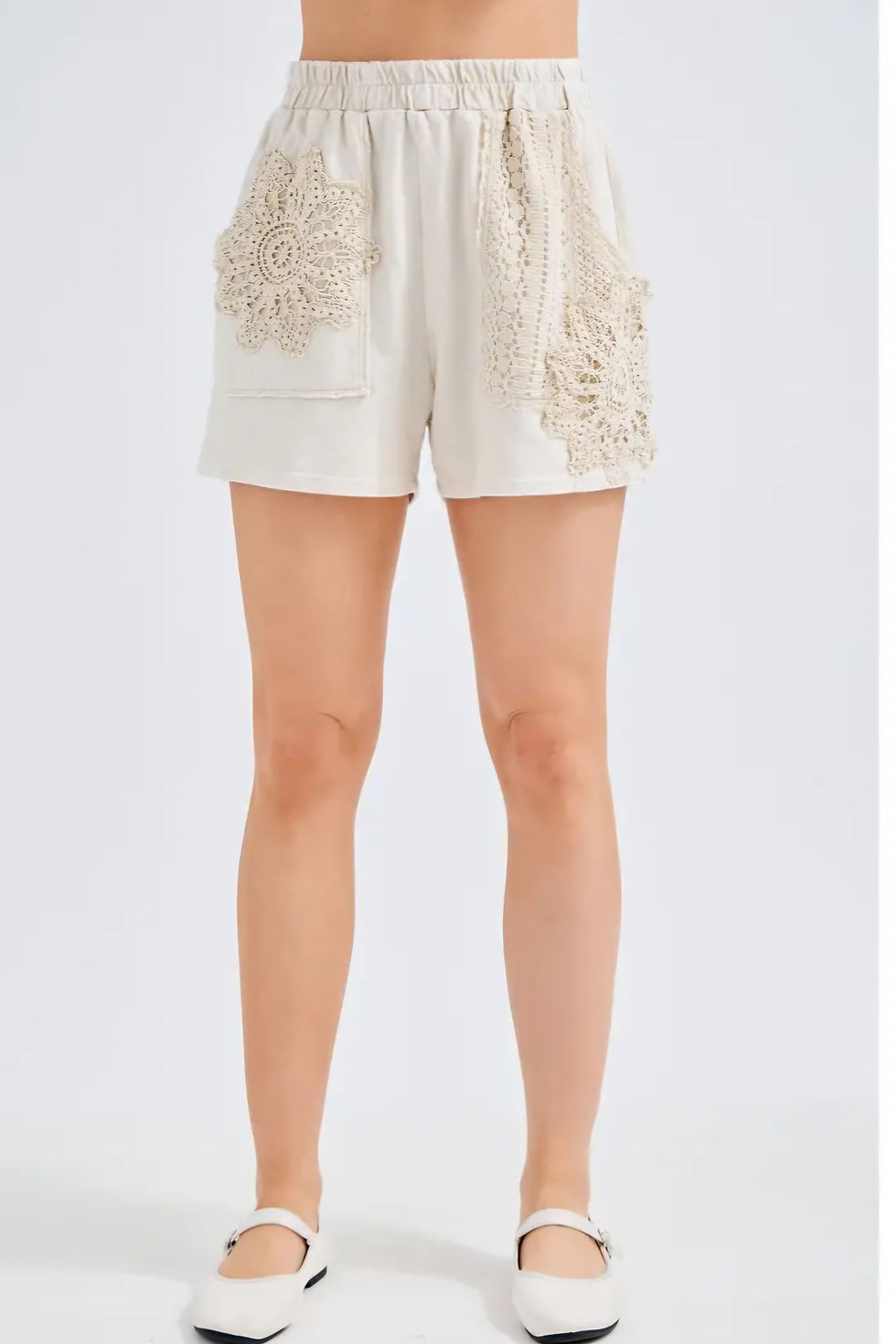 Thumbnail: Oatmeal Lace Whisper Boho Short Set 