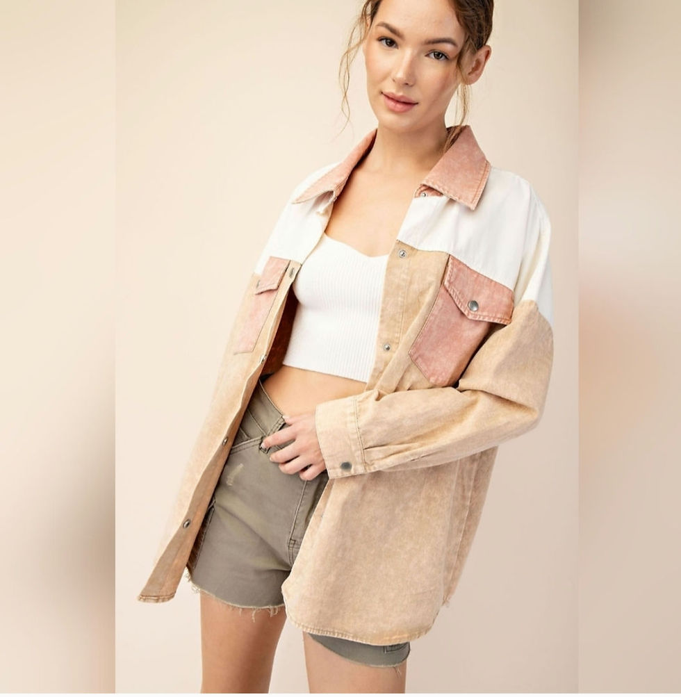 Thumbnail: Mineral Washed Colorblocked Jacket 