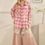 Thumbnail: Sweetheart Lace Hem Plaid Shacket