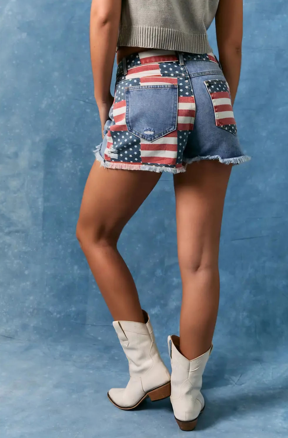 Thumbnail: Stars & Stripes Patchwork Denim Shorts