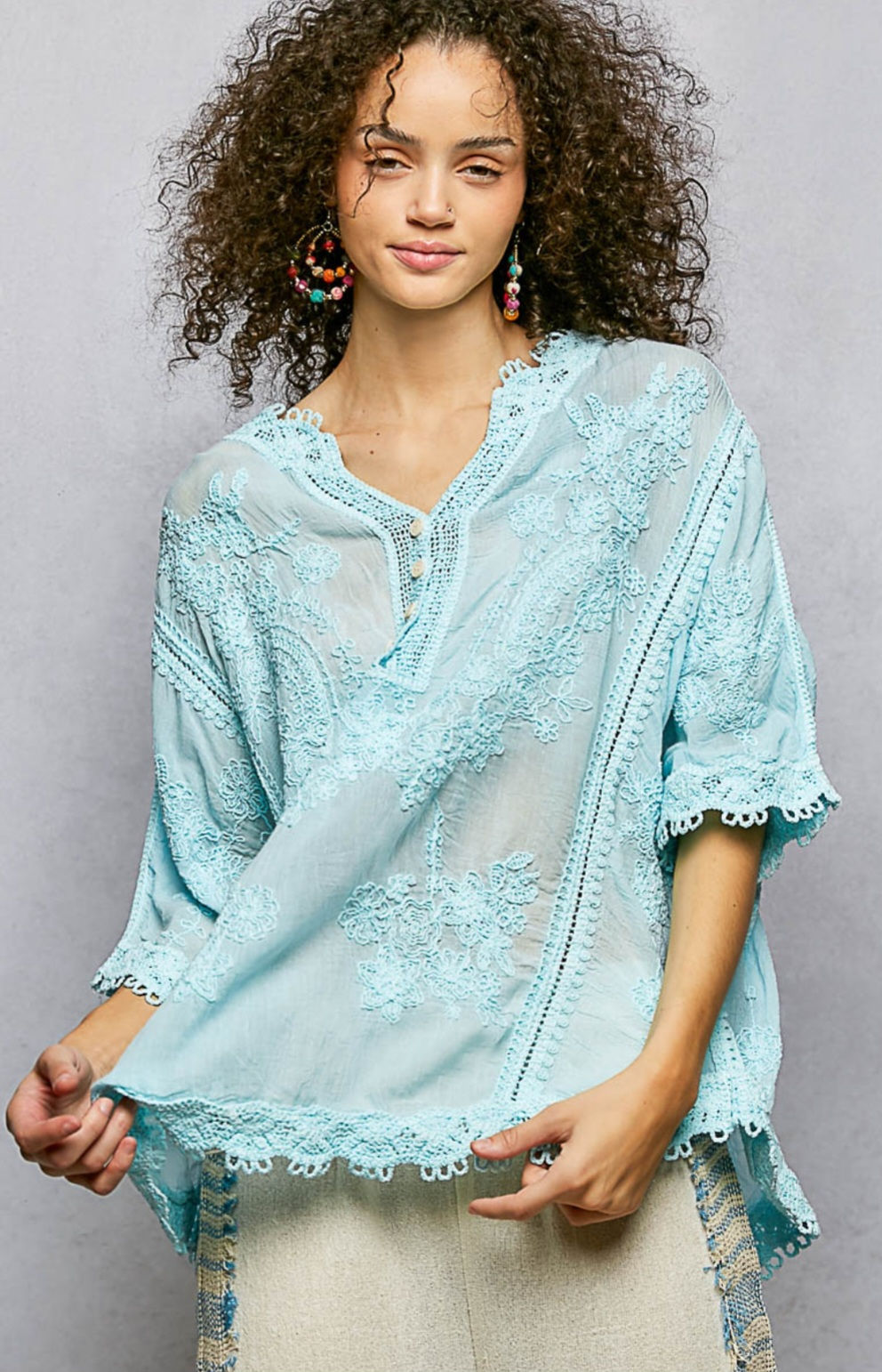 Bluebell Drift Vintage Lace Blouse