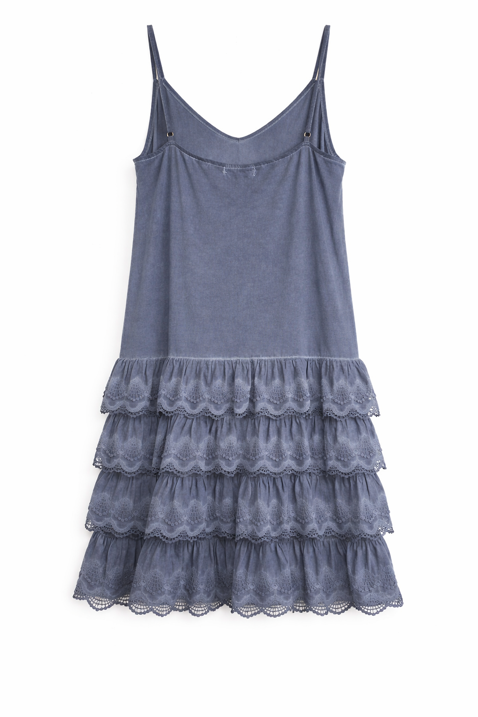 Thumbnail: Denim Ruffled Slip Dress 
