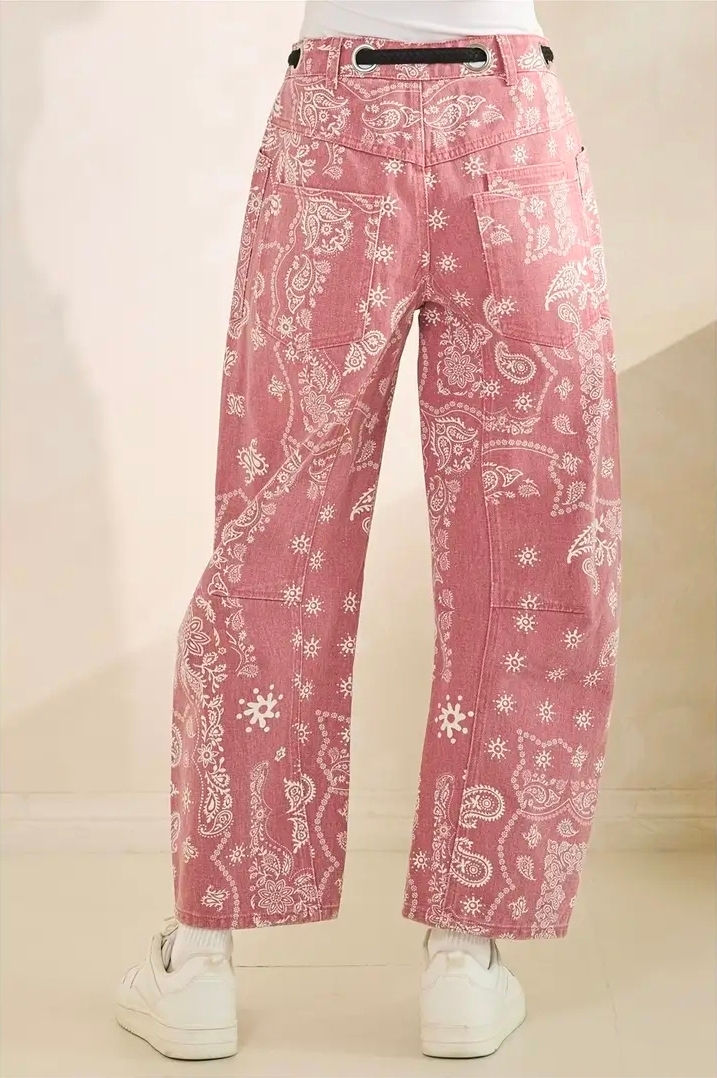 Thumbnail: Desert Rose Paisley Barrel Pants