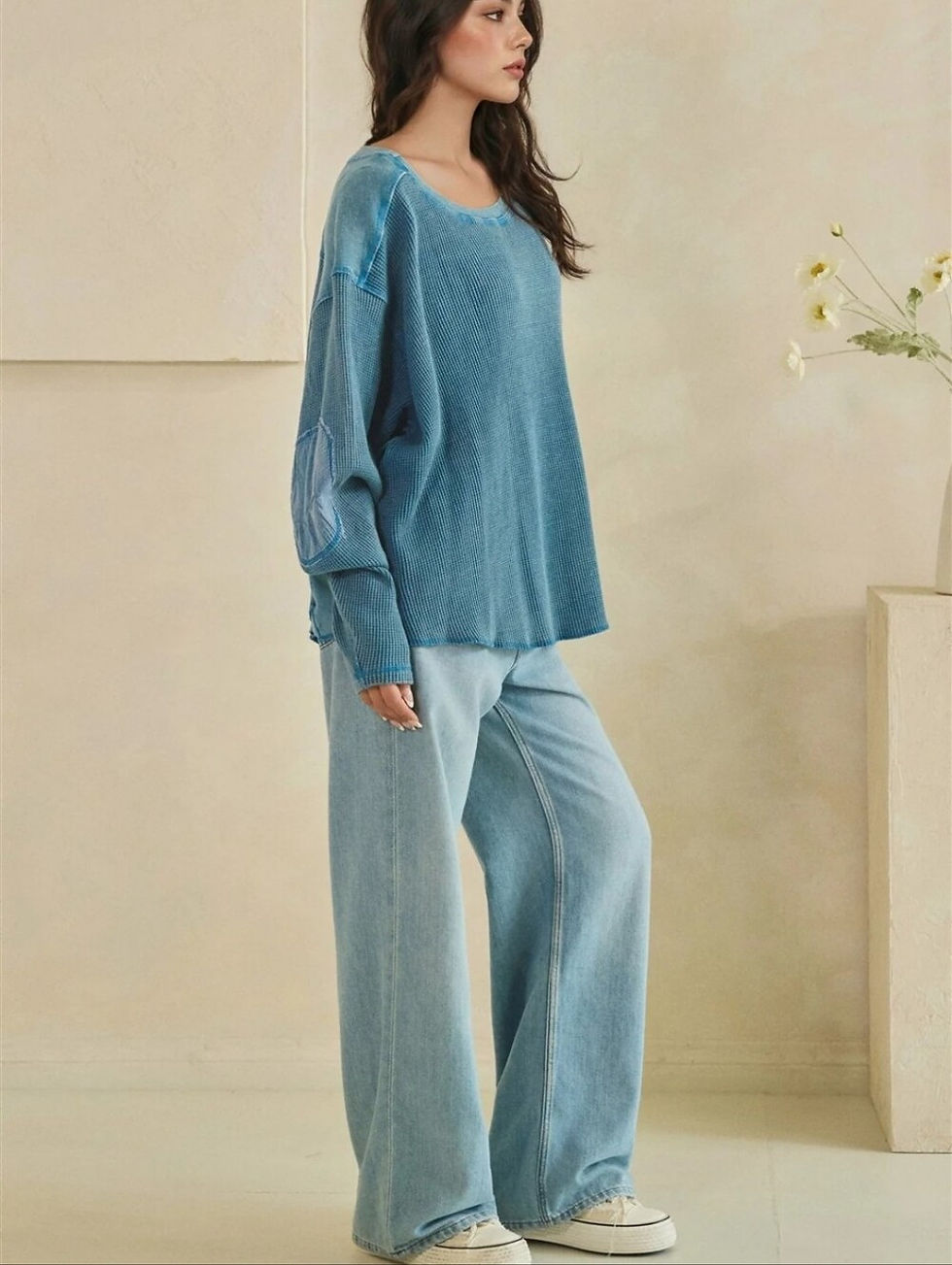 Thumbnail: Ocean Breeze Waffle Knit Top