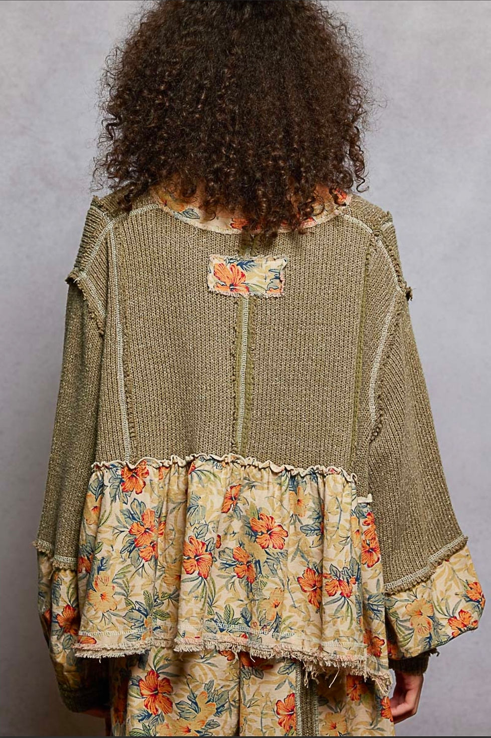 Thumbnail: Cut & Sew Sweater Knit Patchwork Top