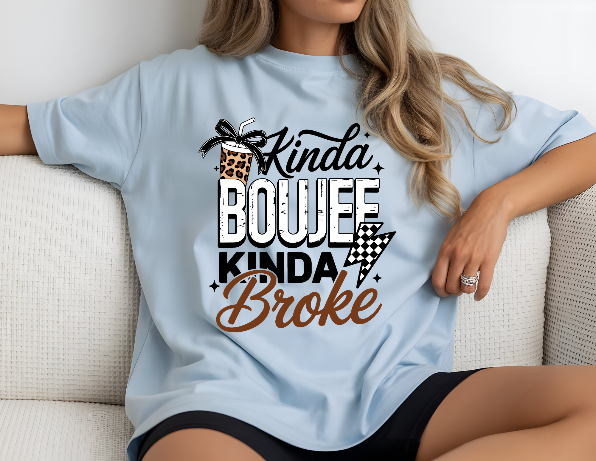 Kinda Boujee Kinda Broke Shirt | Adult Unisex Tee | Funny Sassy Gift