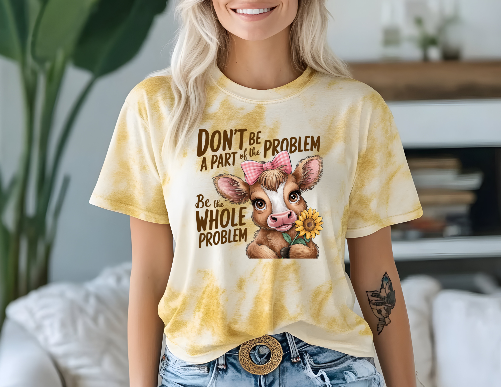 Be The Whole Problem Cow Shirt | Adult Unisex Tee | Funny Farm Gift