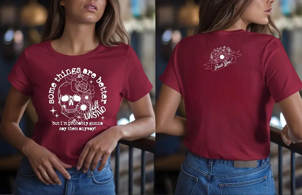 Thumbnail: Floral Skull Graphic Tee | Sassy Quote Shirt