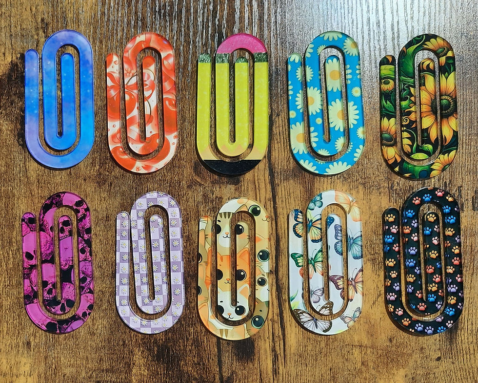 Thumbnail: Paw Print Design Acrylic Jumbo Paperclip Bookmark