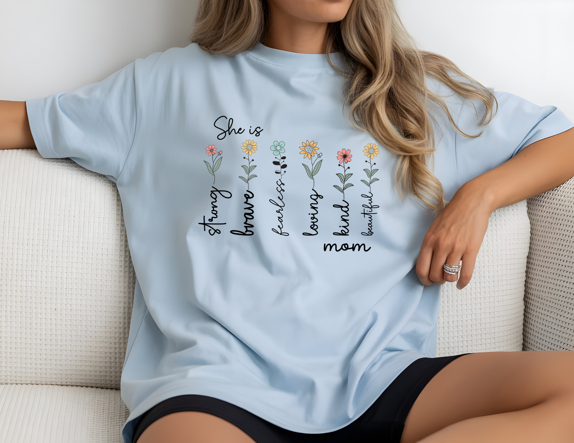 She Is Strong Brave Loving Shirt | Mom Graphic Tee | Mother’s Day Gift