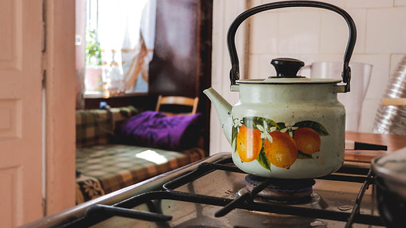 Kettle on Gas Stove