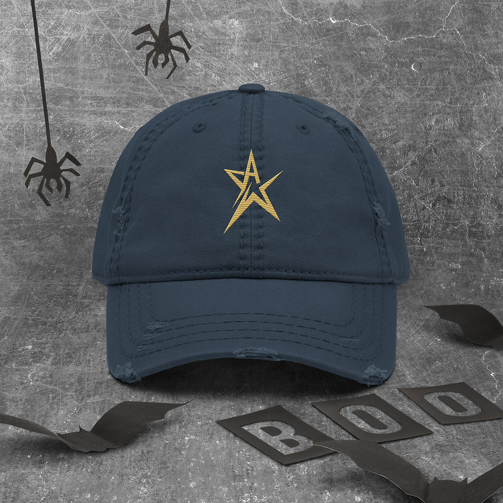 Thumbnail: A STAR Gold Logo Distressed Hat