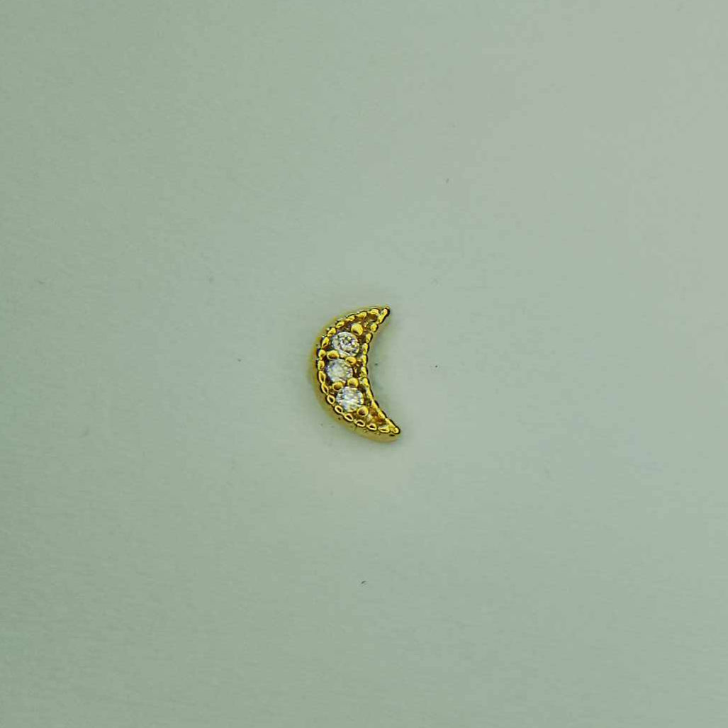 Gold Cubic Zirconia Moon