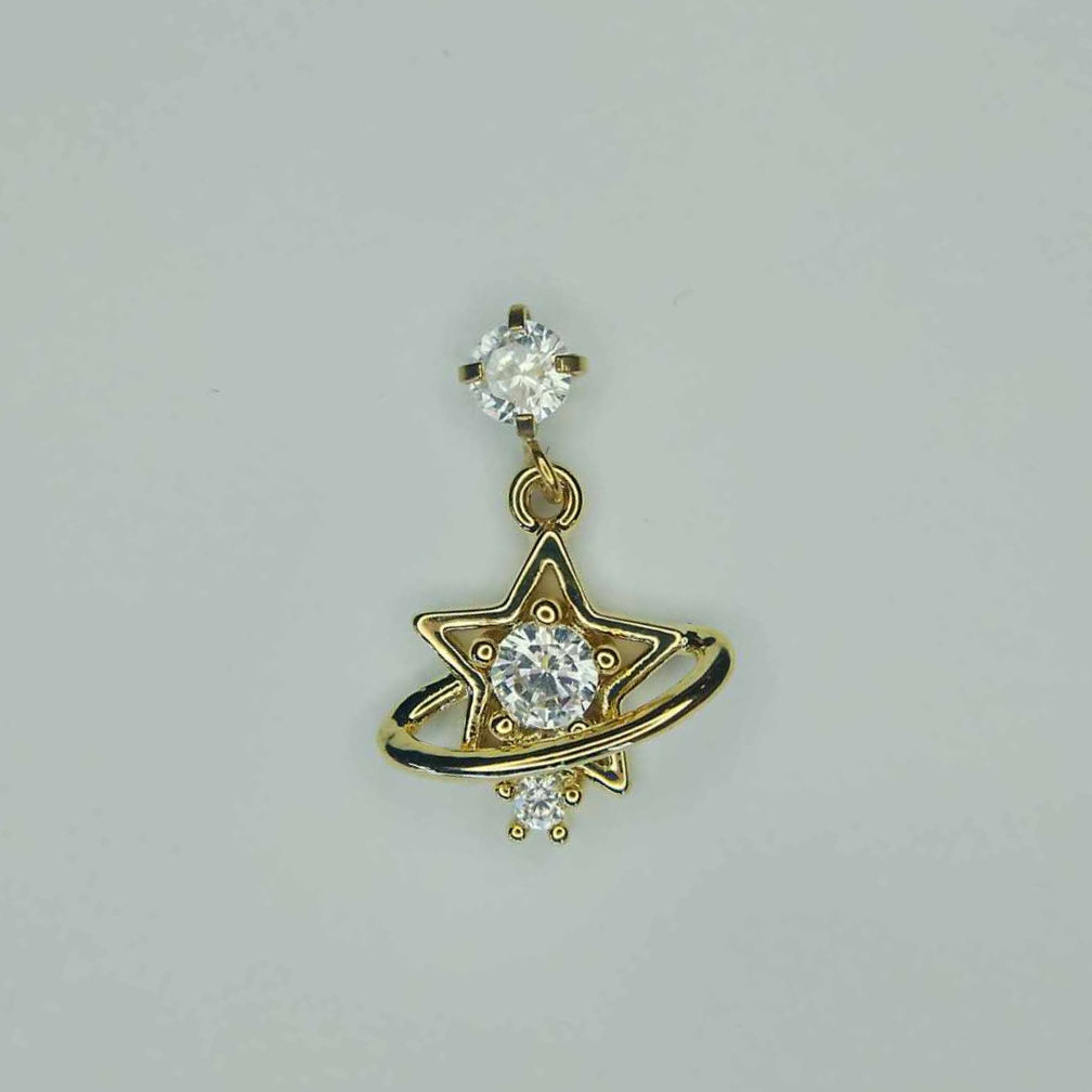 Gold Cubic Zirconia Star Dangle